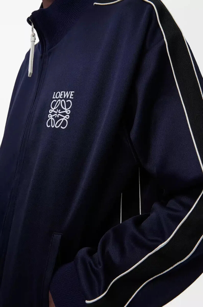 veste de survêtement en jersey technique bleu marine foncé