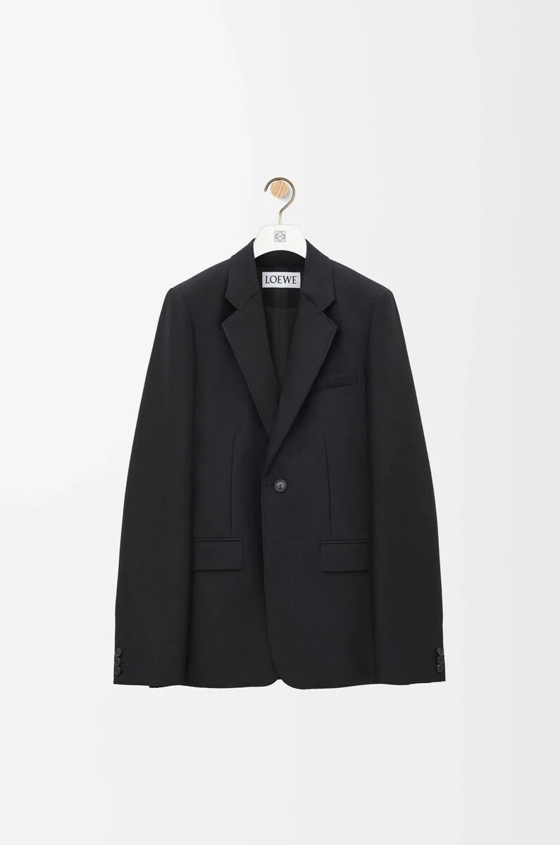 veste en laine et soie noire