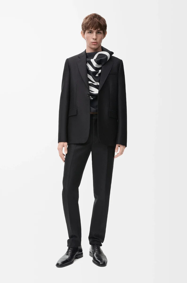 veste en laine et soie noire