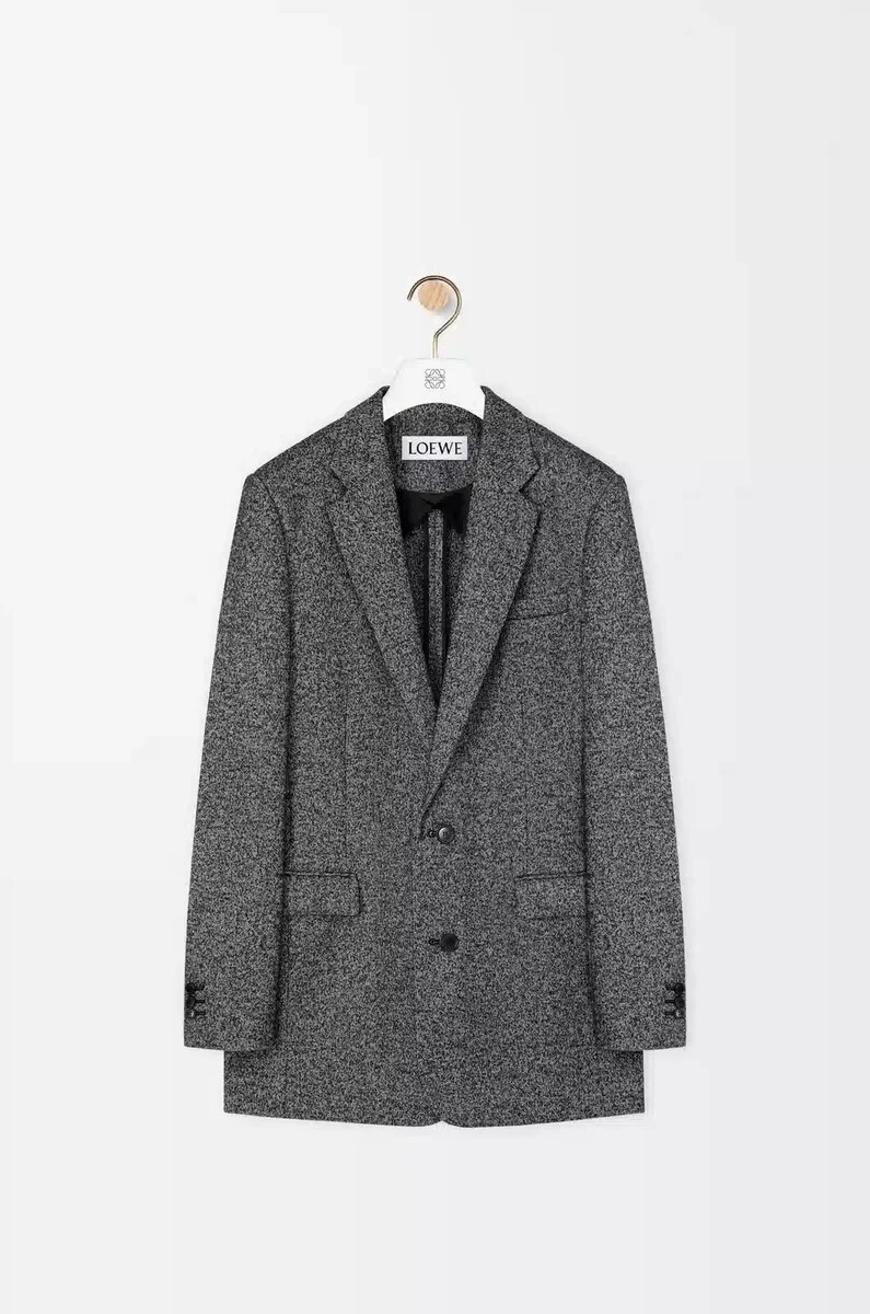 veste en laine mélangée noire et blanche