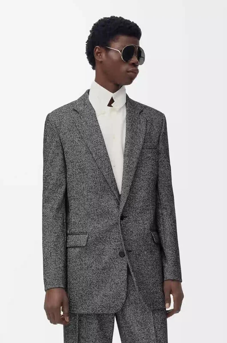 veste en laine mélangée noire et blanche