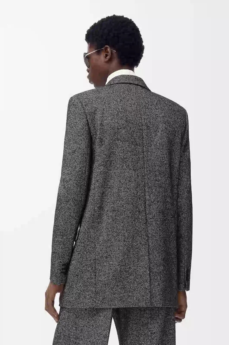 veste en laine mélangée noire et blanche