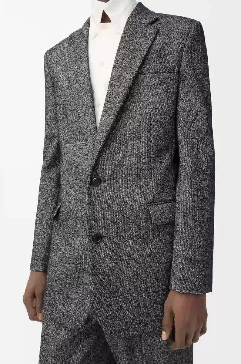 veste en laine mélangée noire et blanche