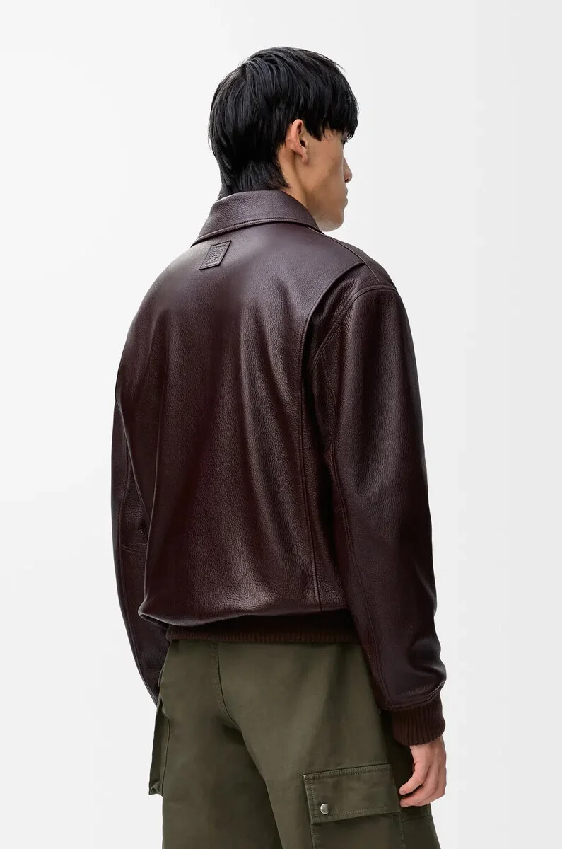 veste aviateur en daim couleur bordeaux