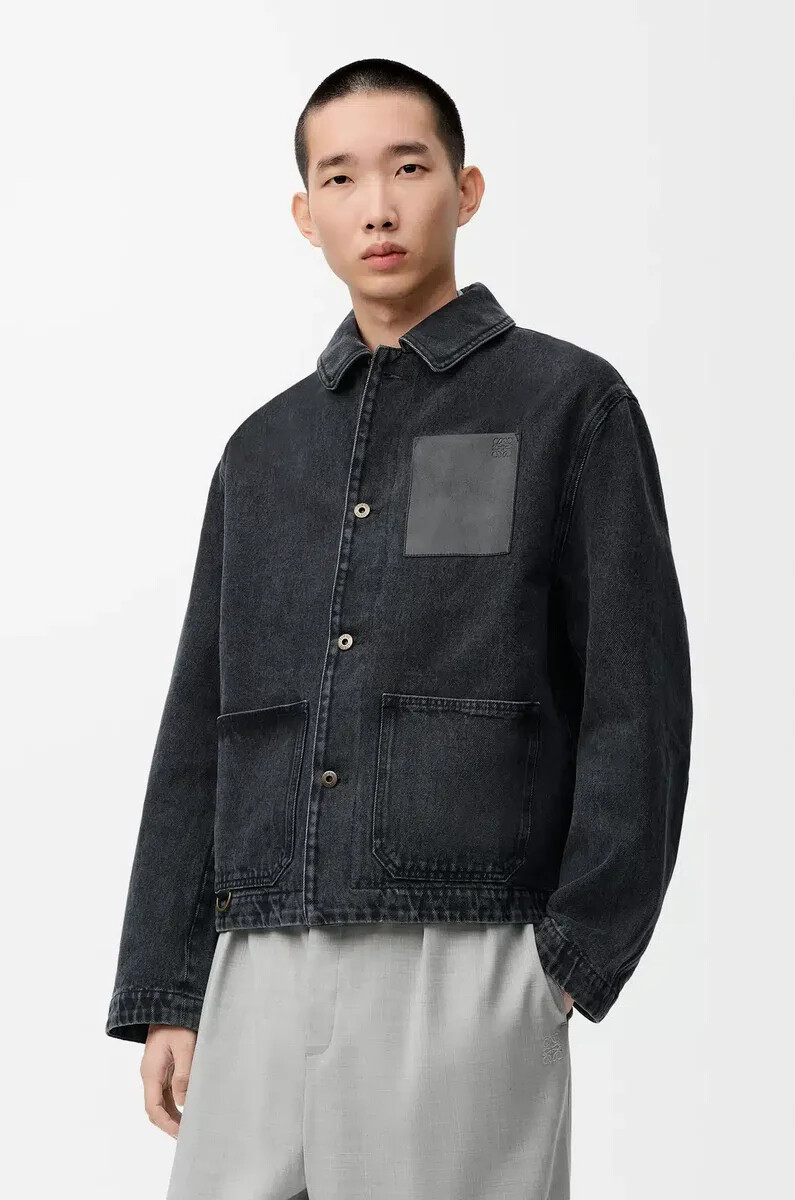 veste de travail en denim noir