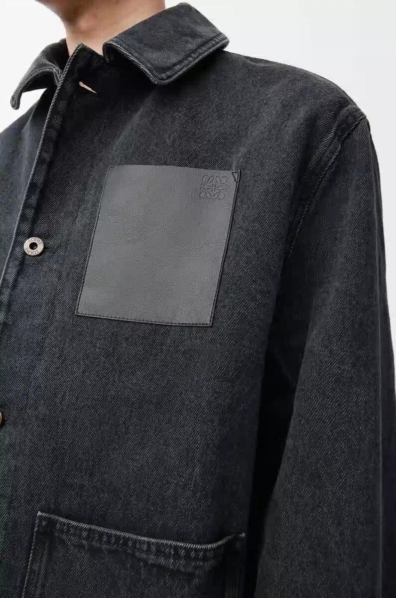 veste de travail en denim noir