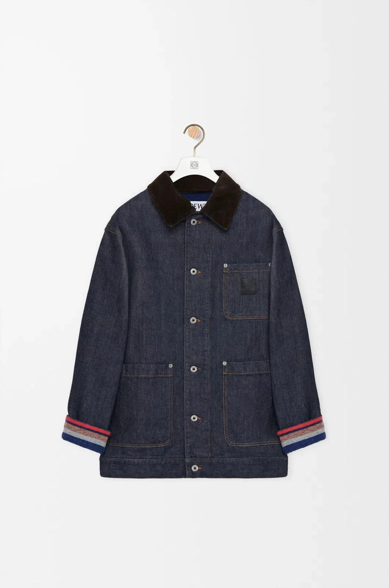 veste en denim brut bleu