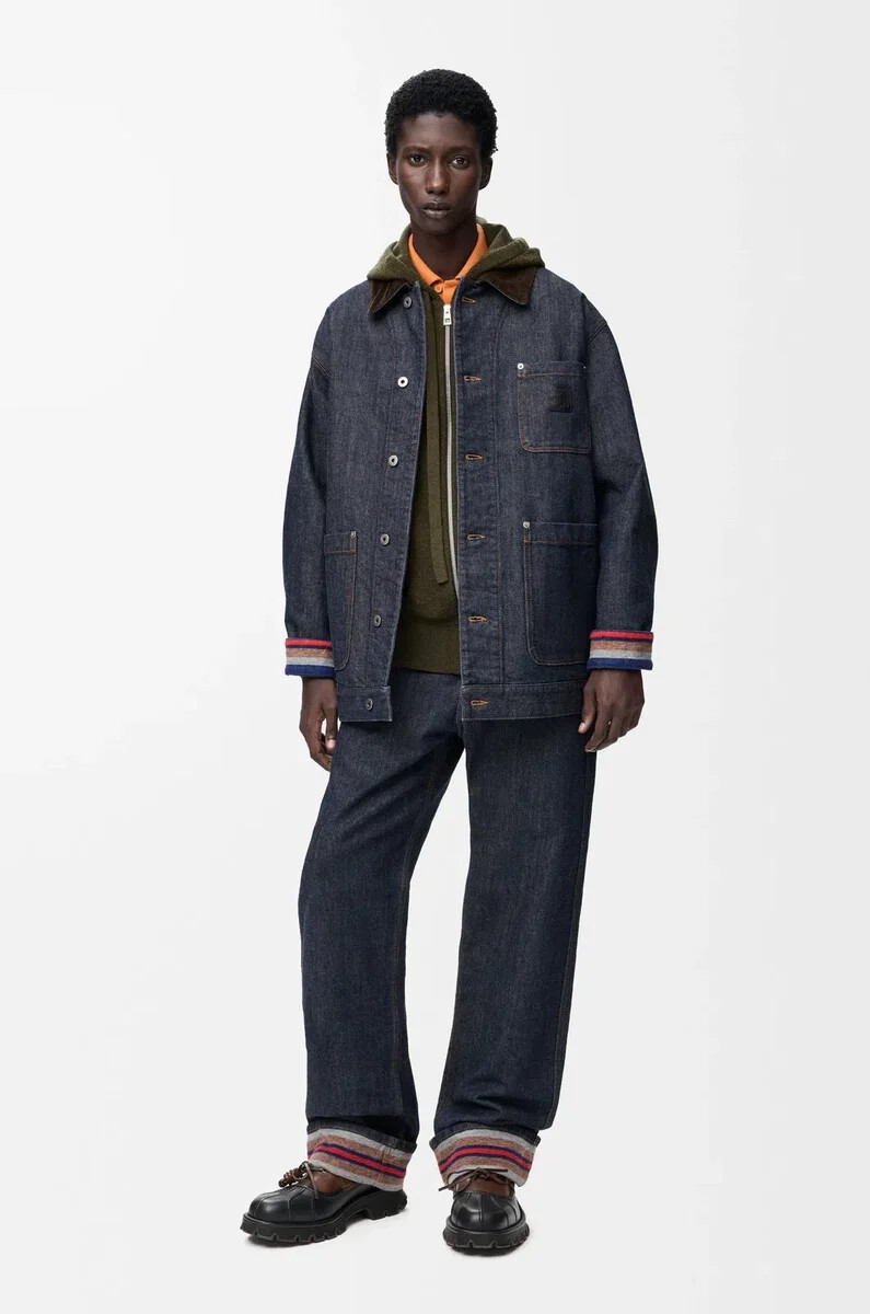 veste en denim brut bleu