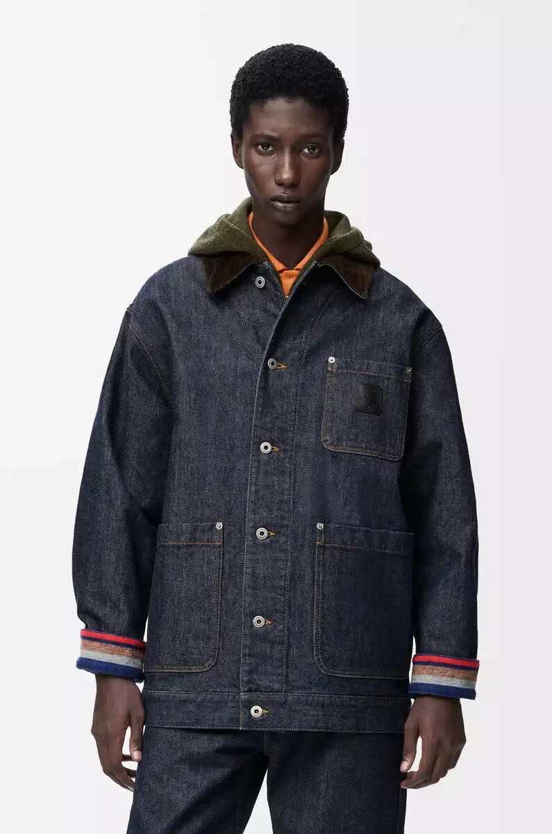 veste en denim brut bleu