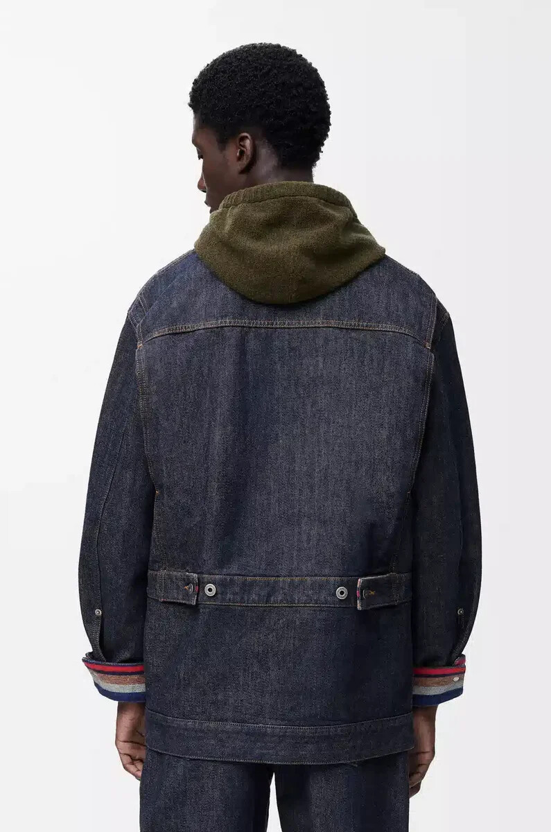 veste en denim brut bleu