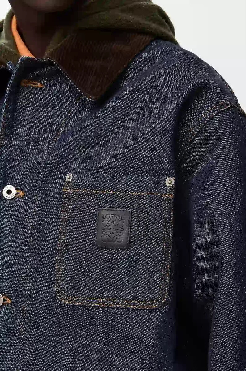 veste en denim brut bleu