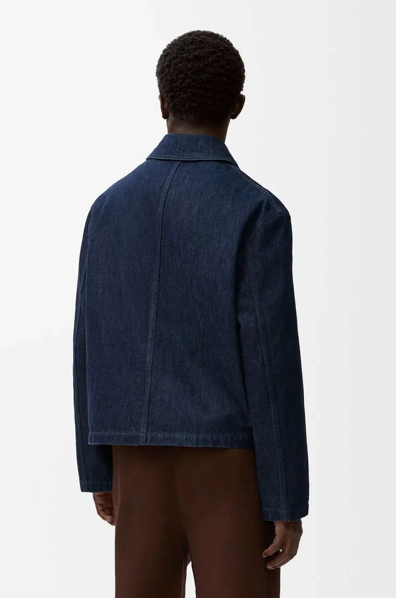 veste de travail en denim bleu indigo
