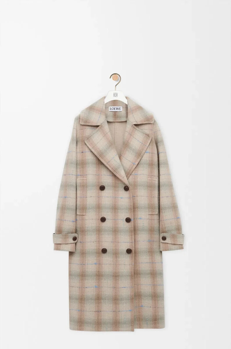 manteau beige en laine et cachemire mélangés