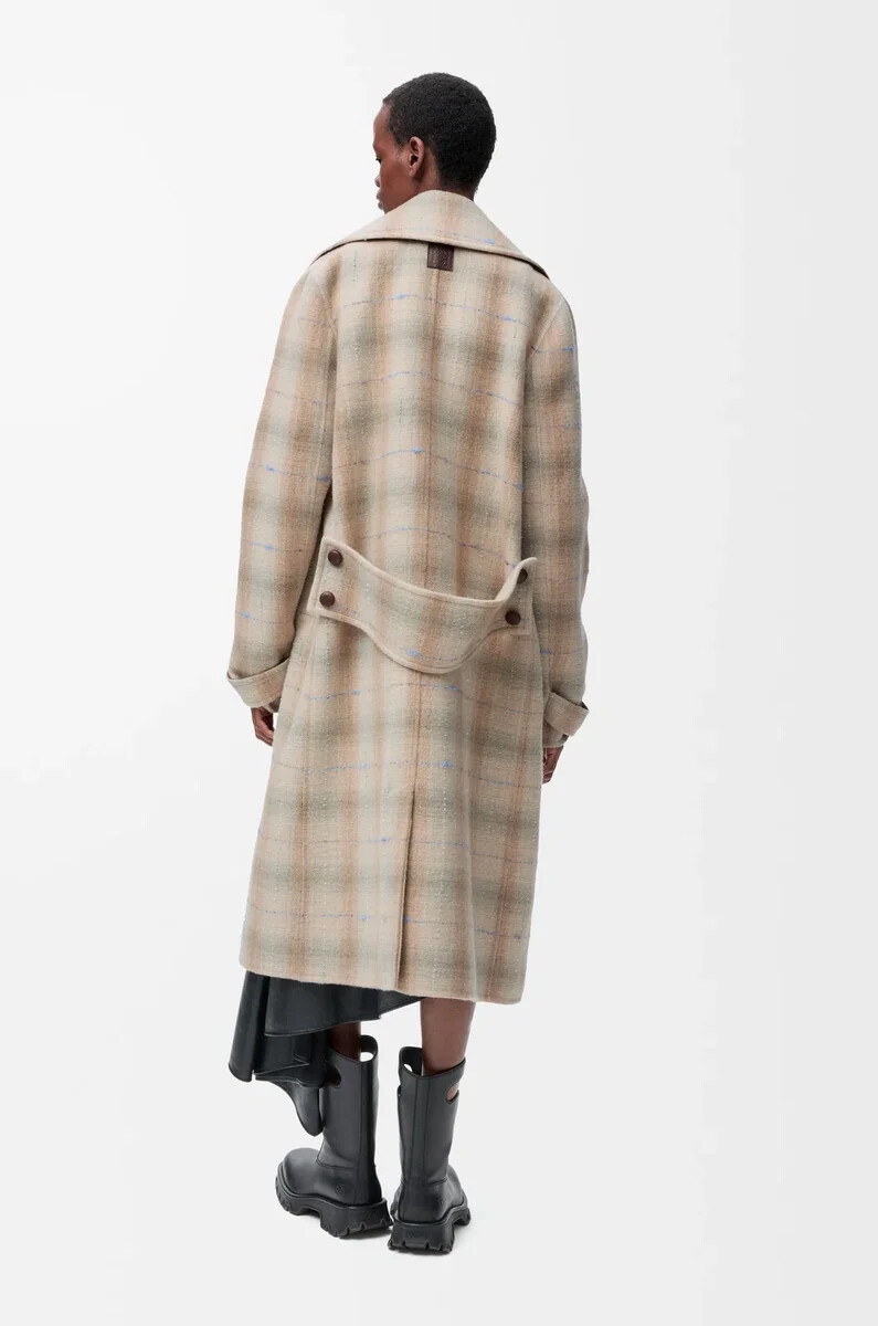 manteau beige en laine et cachemire mélangés