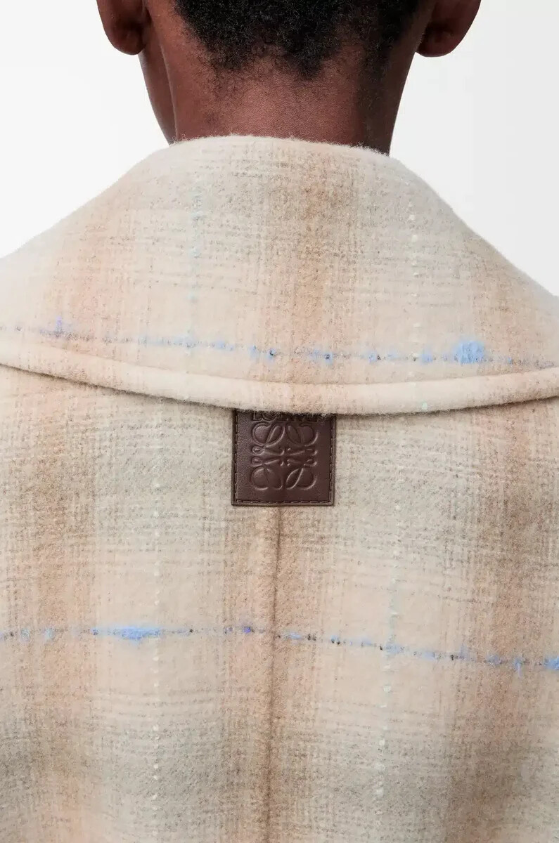manteau beige en laine et cachemire mélangés