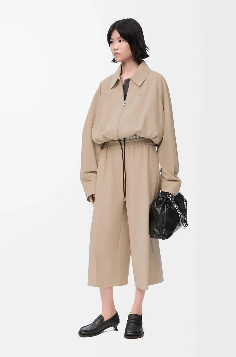 veste ballon en coton beige