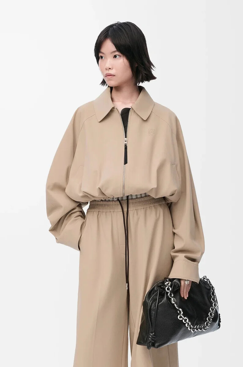 veste ballon en coton beige