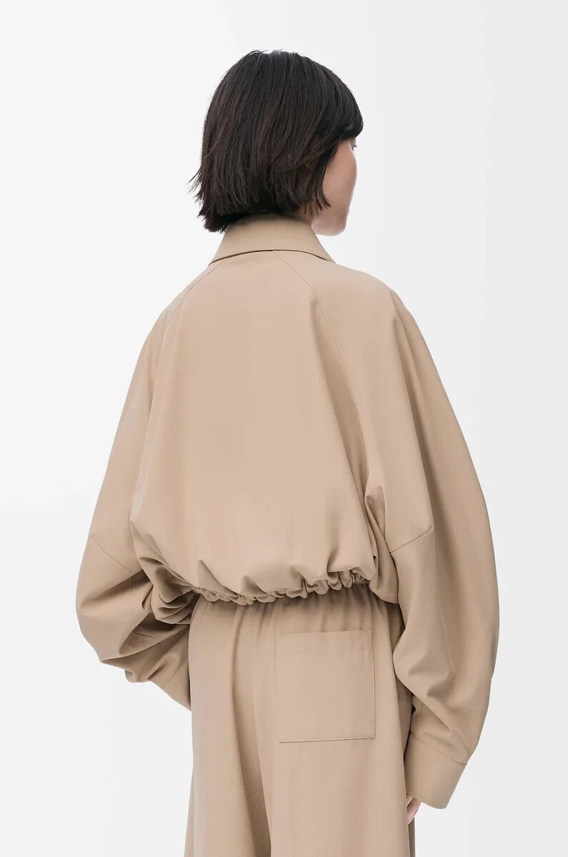 veste ballon en coton beige