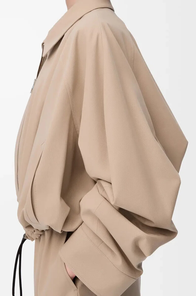 veste ballon en coton beige