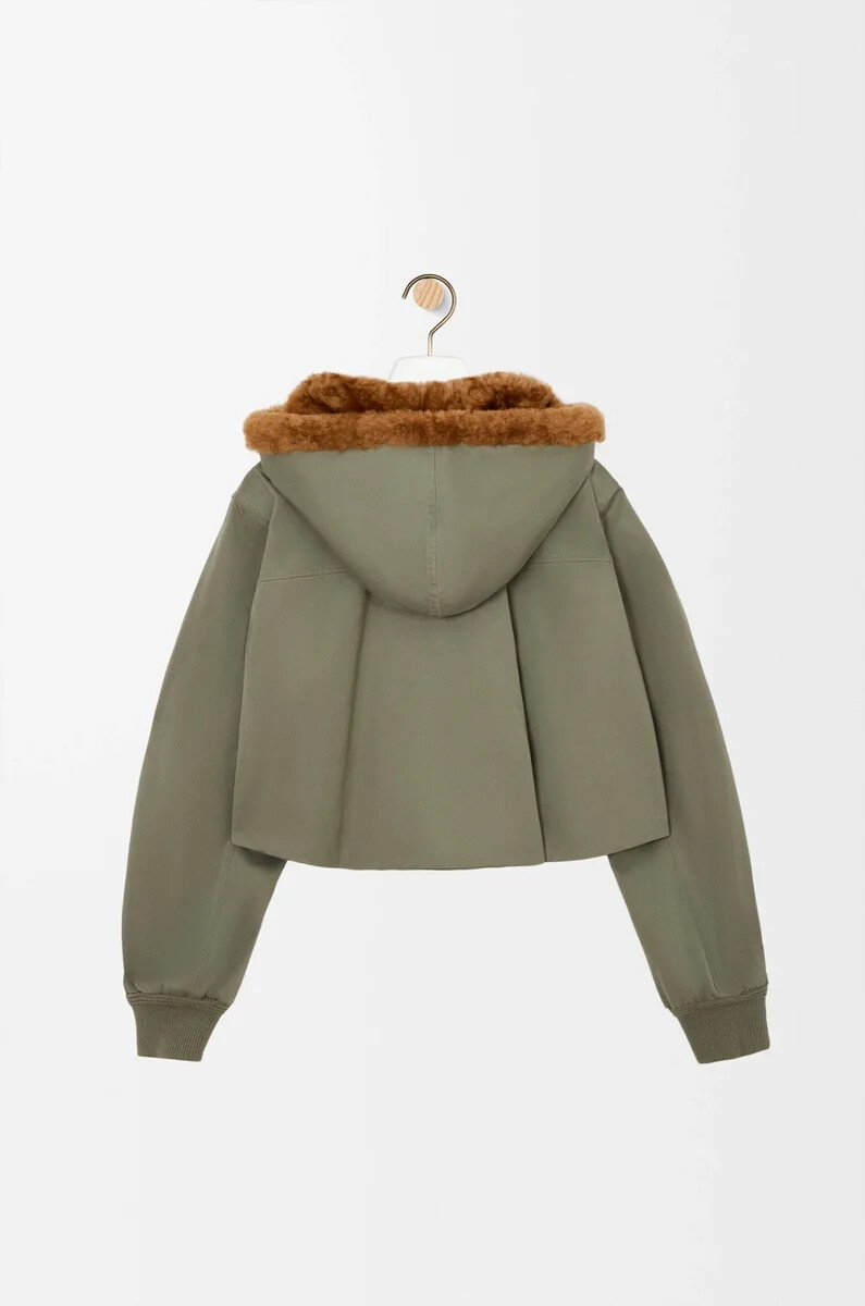 parka courte en coton kaki