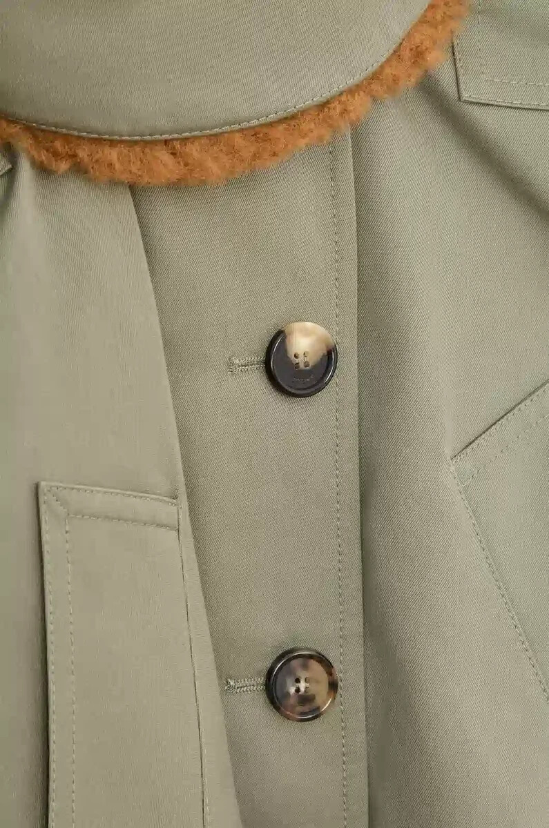 parka courte en coton kaki