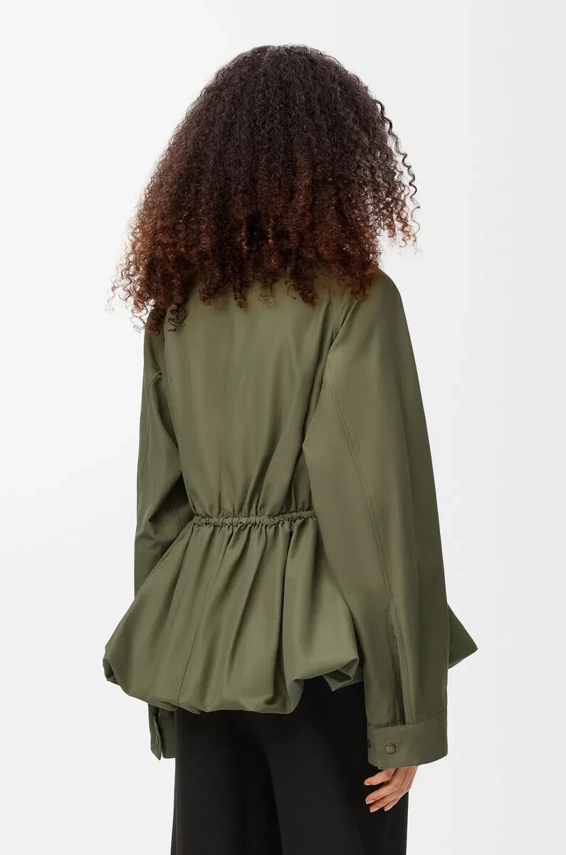 veste en mélange de coton kaki vert