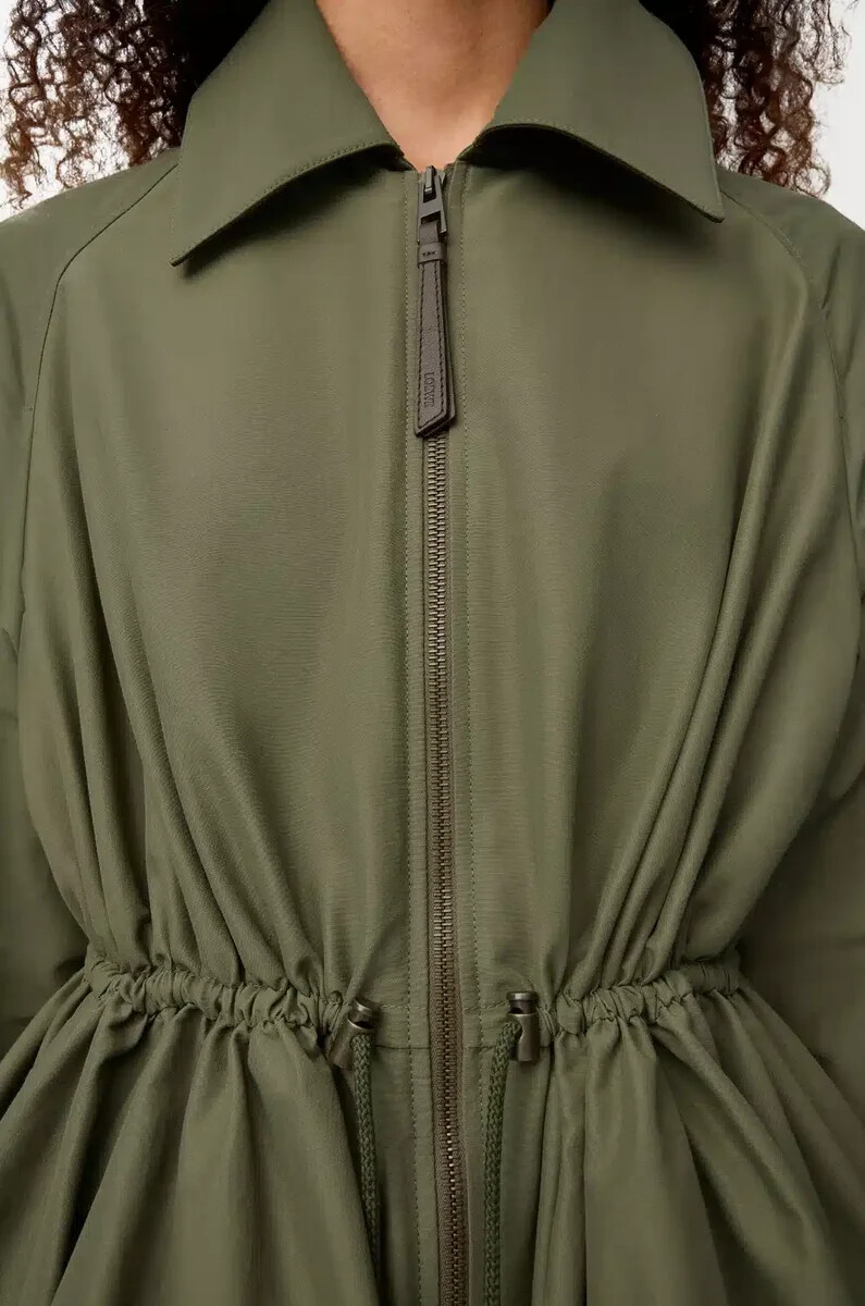 veste en mélange de coton kaki vert