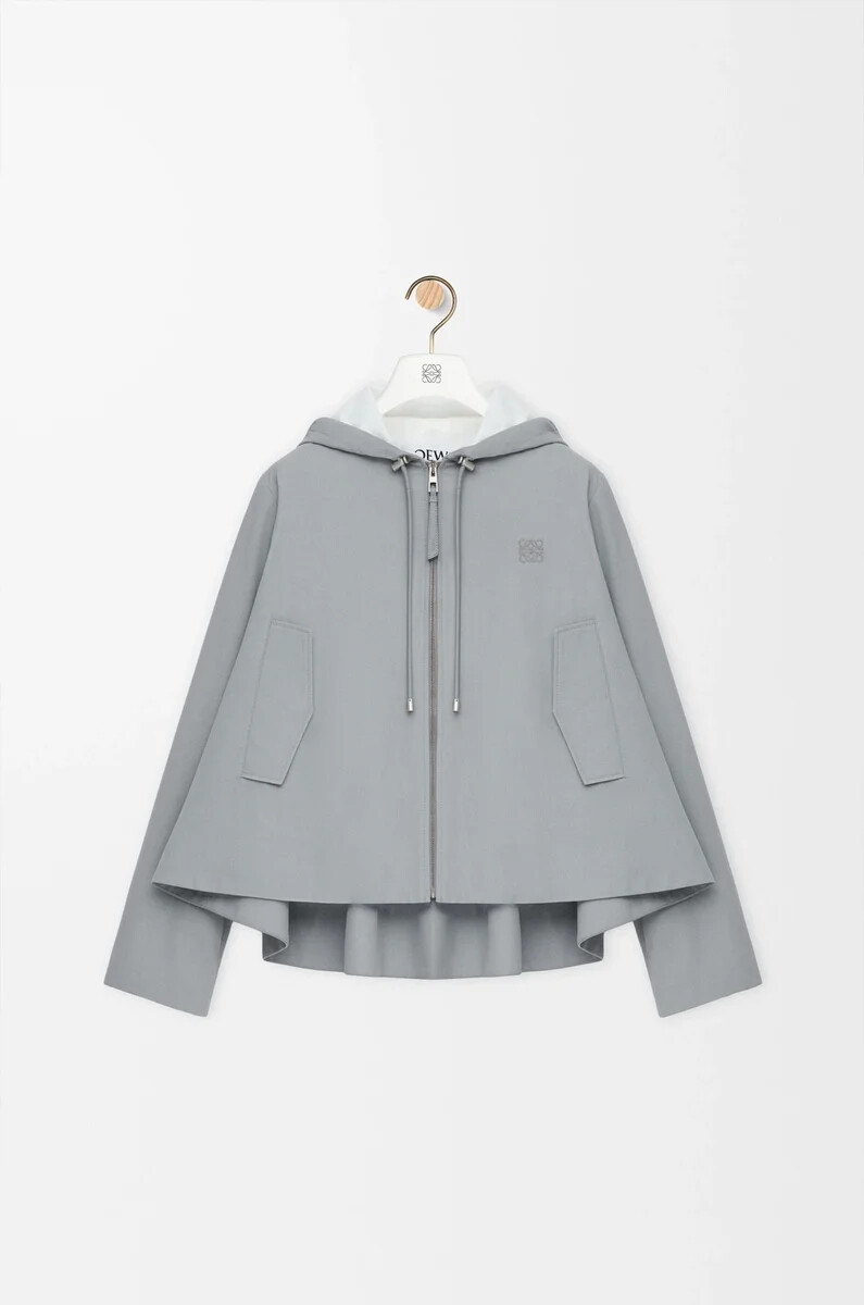 veste à capuche en coton gris clair