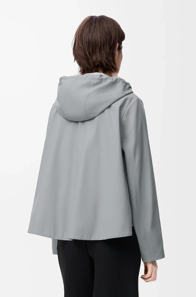 veste à capuche en coton gris clair