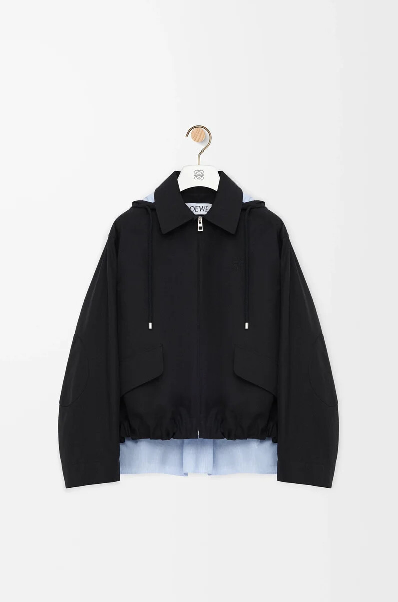 parka à capuche en coton noir