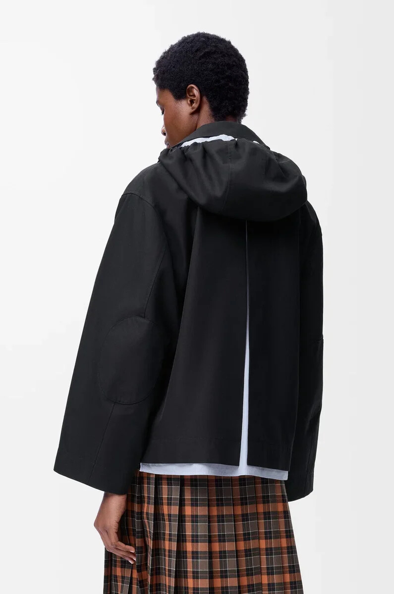 parka à capuche en coton noir
