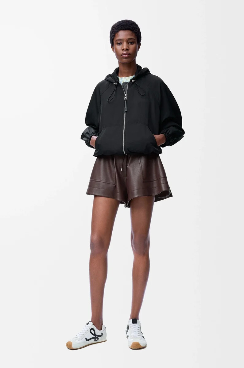 veste ballon en cupro mélangé noir