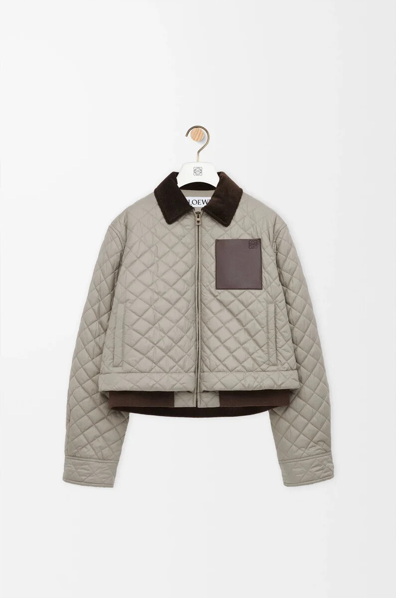veste courte en tissu technique gris moyen