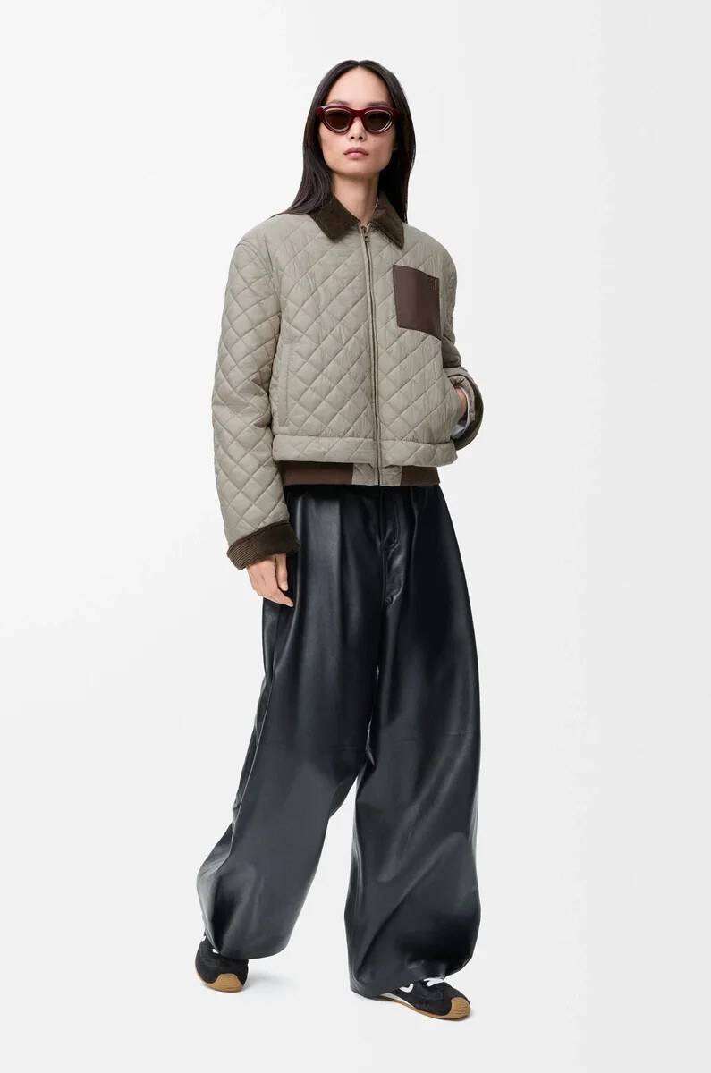 veste courte en tissu technique gris moyen