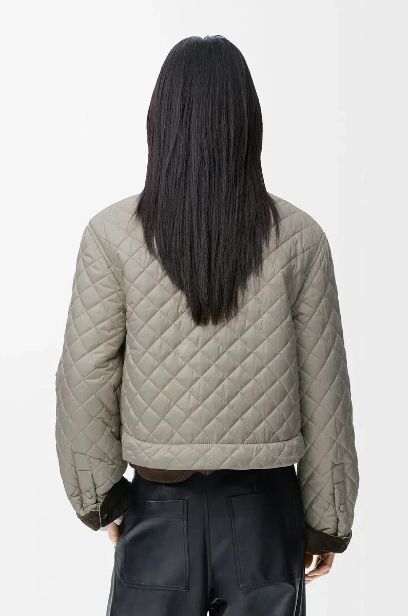veste courte en tissu technique gris moyen