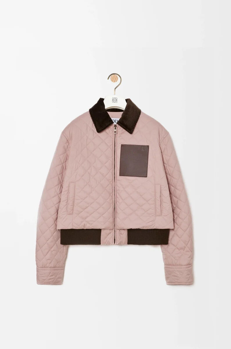 veste courte en tissu technique rose clair