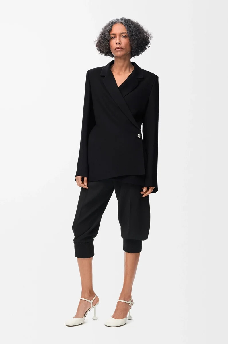 veste en mélange de viscose extensible noire