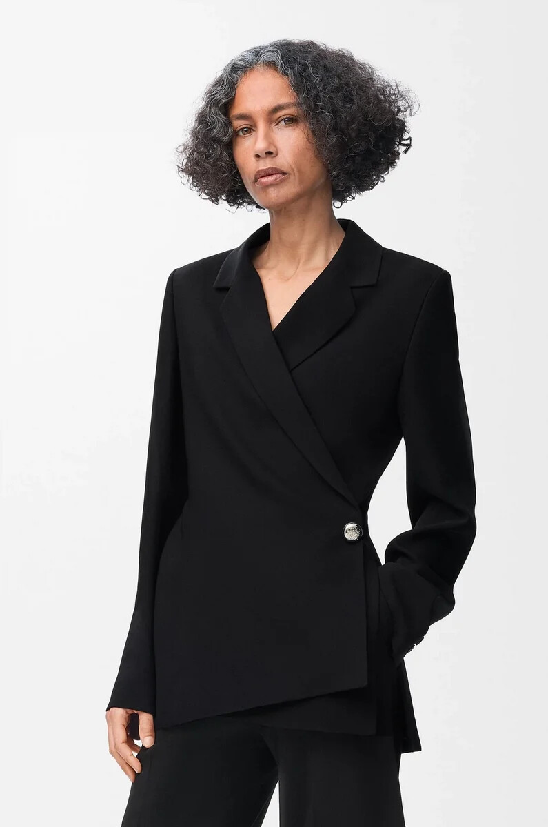 veste en mélange de viscose extensible noire
