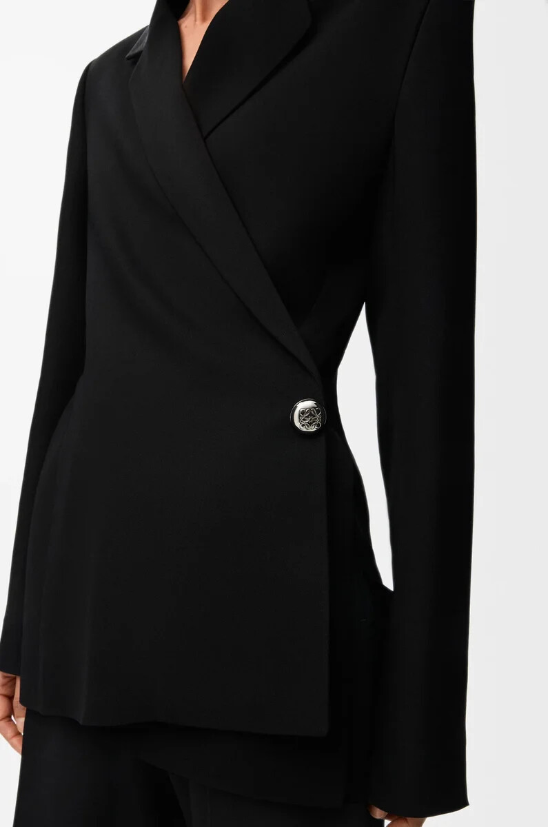veste en mélange de viscose extensible noire