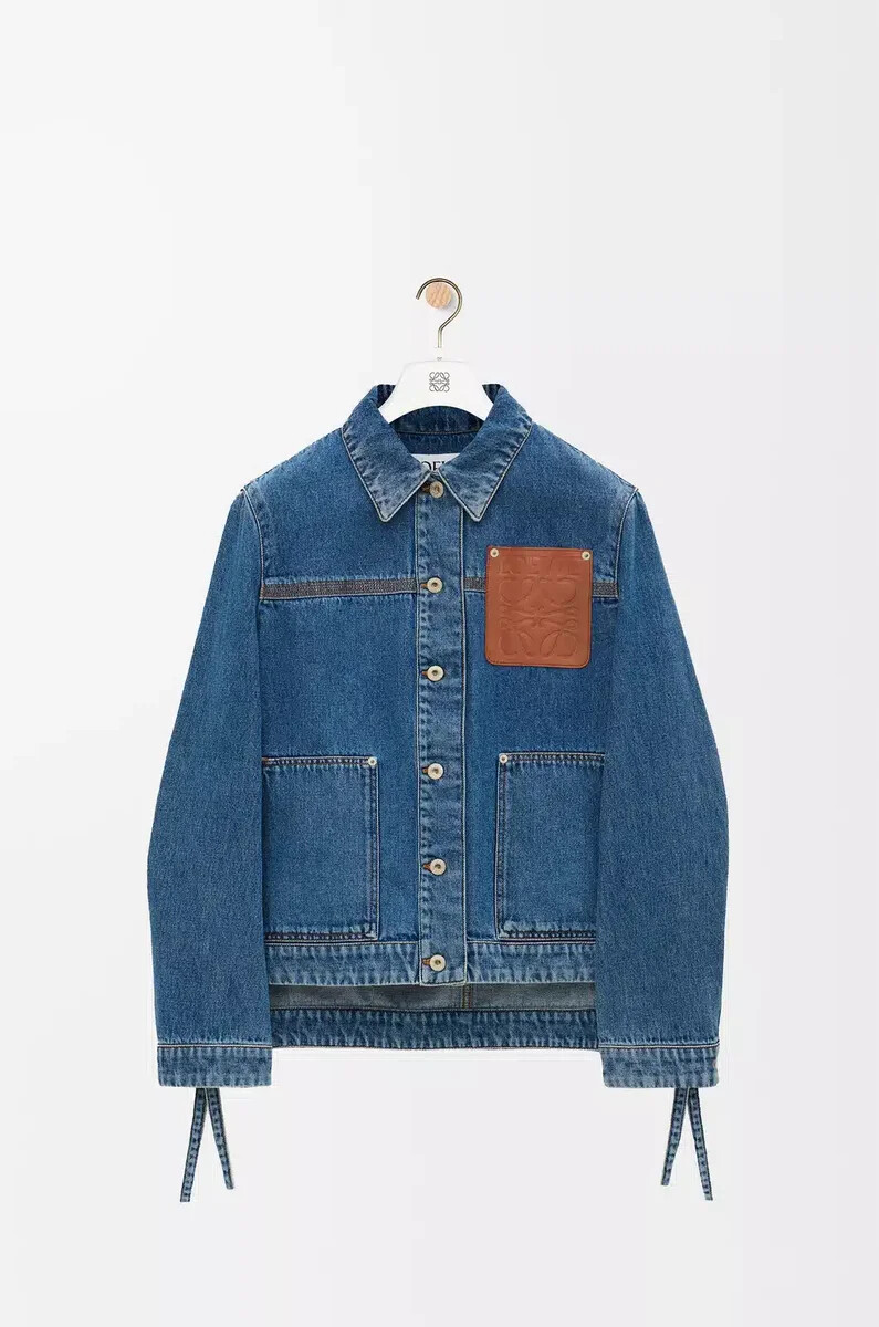 veste de travail en denim bleu