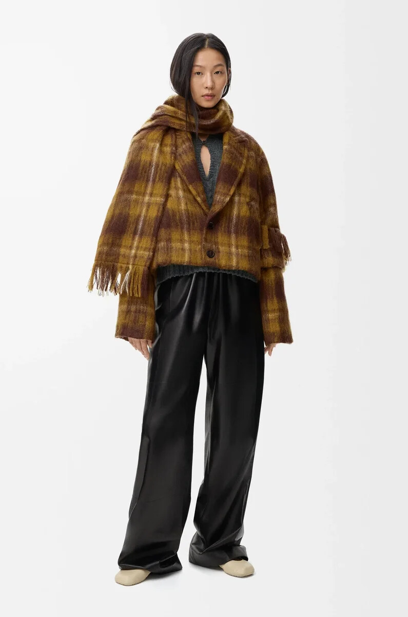 veste en mohair et laine mélangés jaunemulticolore