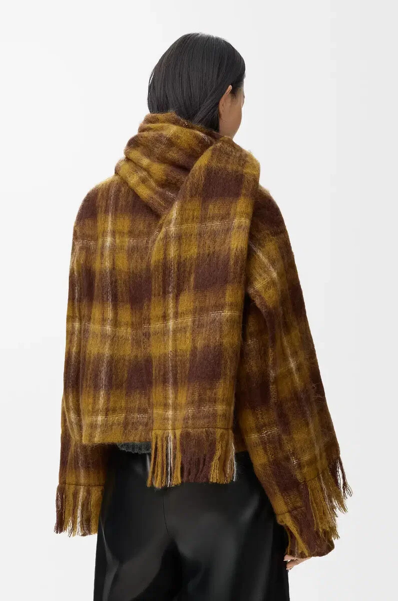 veste en mohair et laine mélangés jaunemulticolore