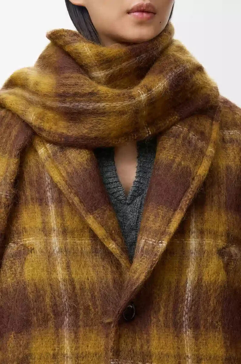 veste en mohair et laine mélangés jaunemulticolore