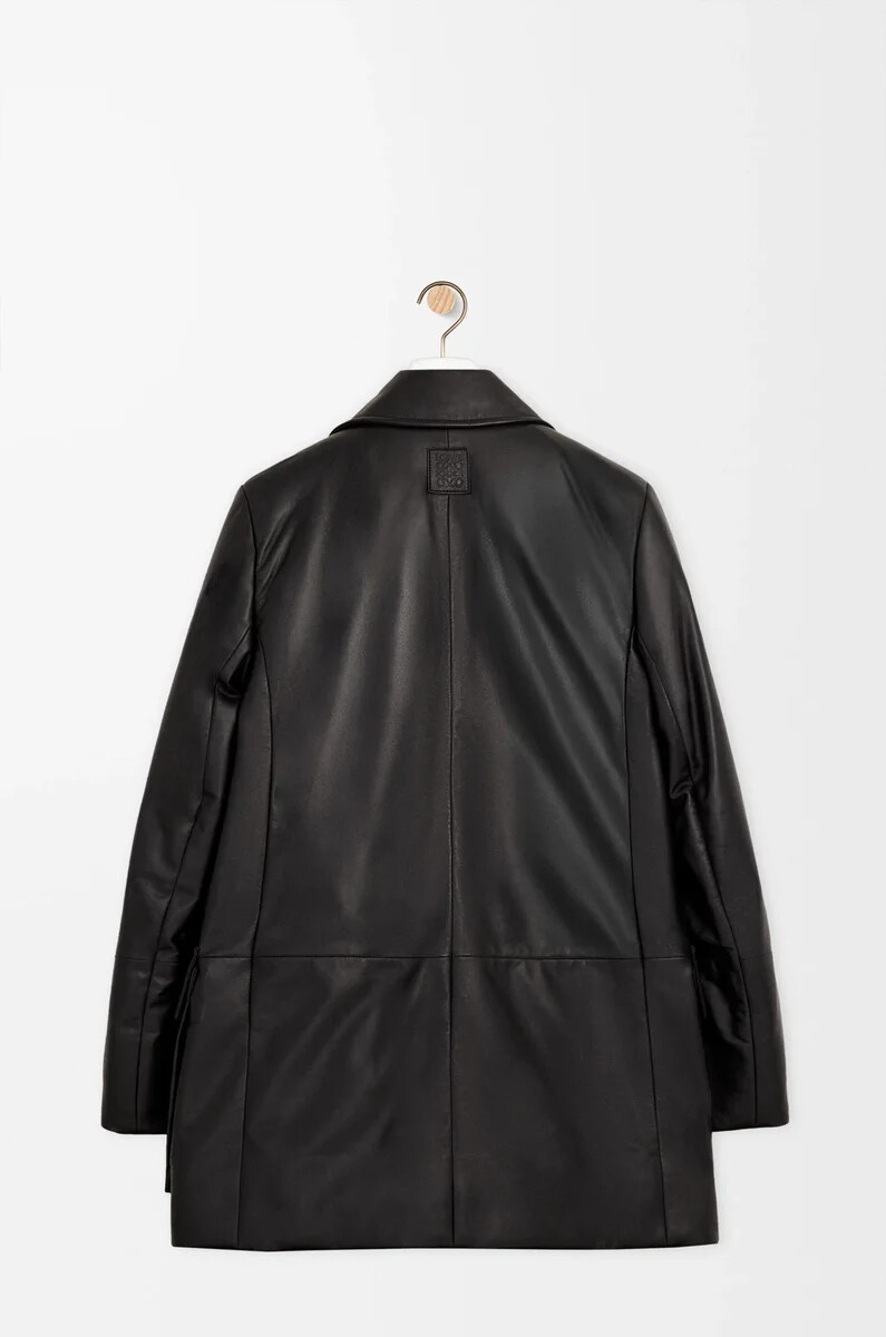 manteau en peau dagneau nappa noir