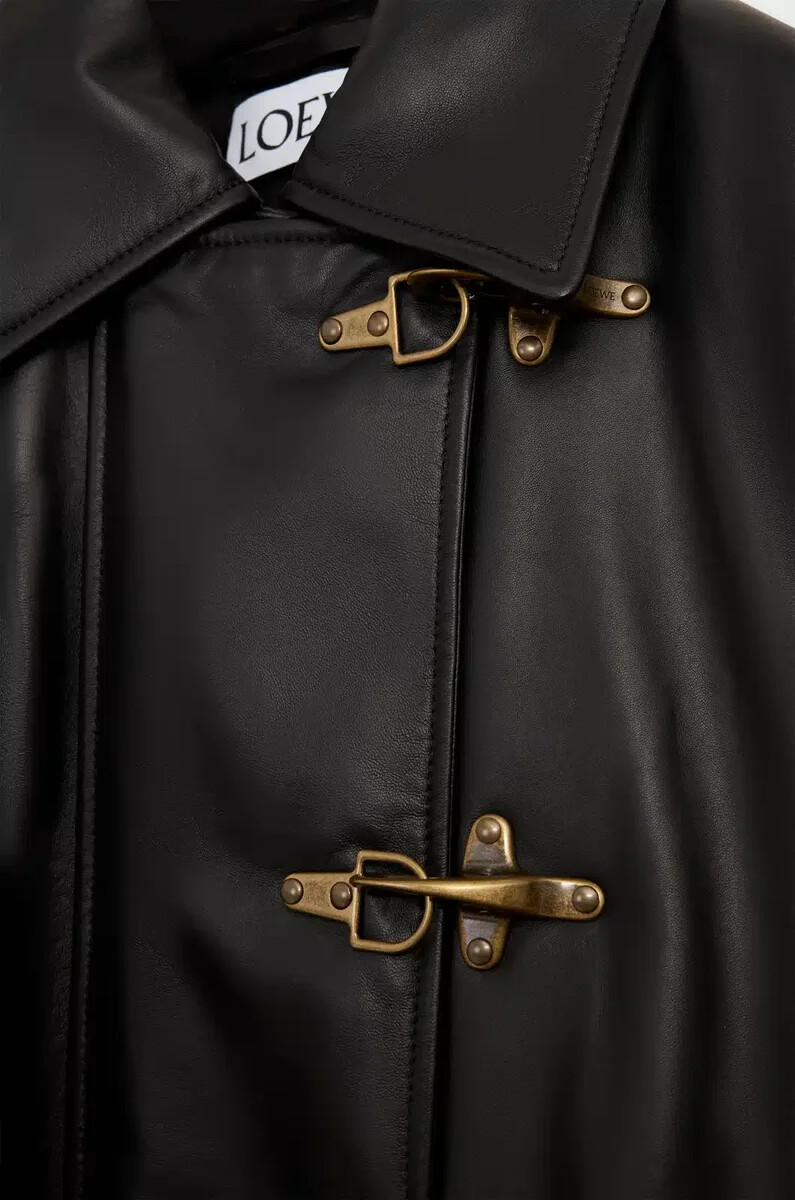 manteau en peau dagneau nappa noir