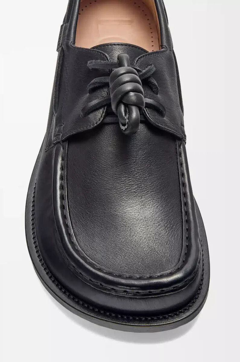 chaussure bateau campo en cuir de veau souple noir