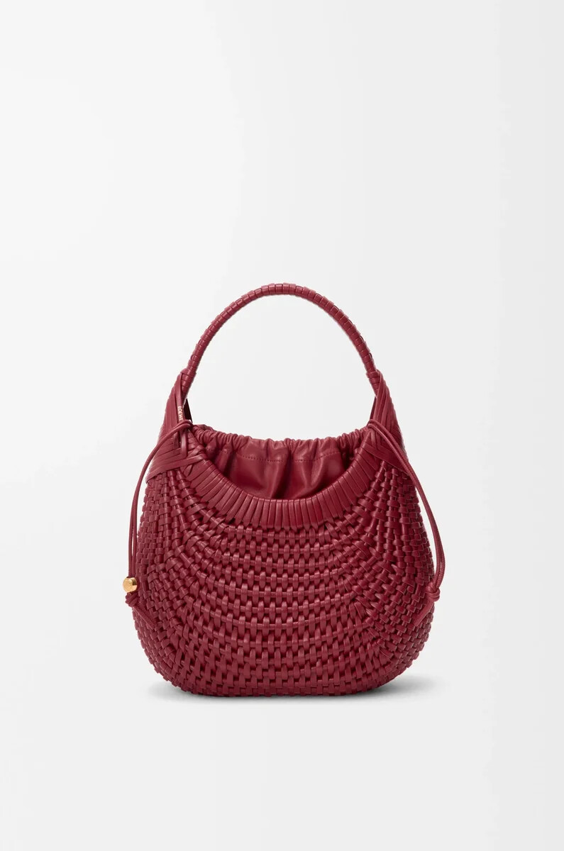 sac hobo diamond en cuir de veau cerise