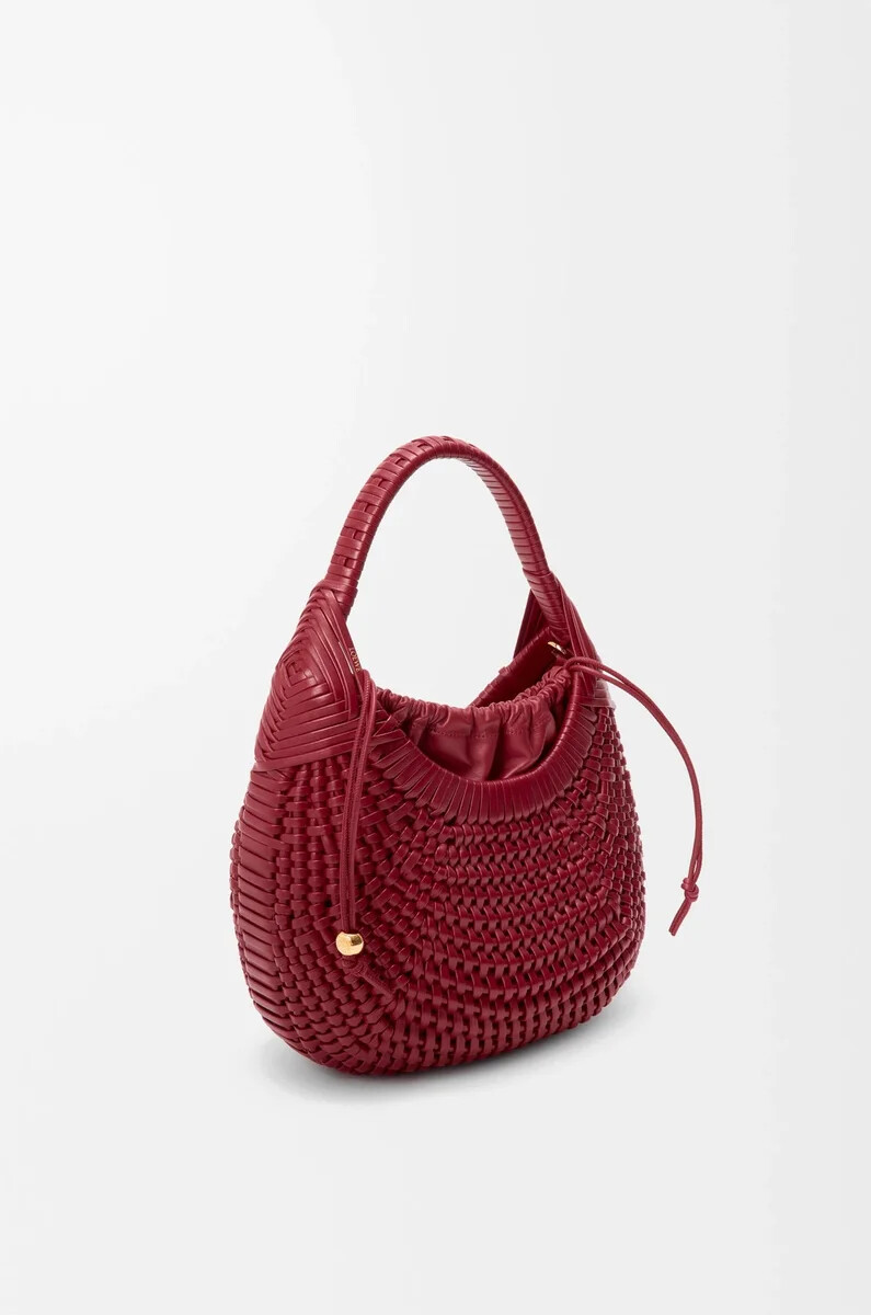 sac hobo diamond en cuir de veau cerise