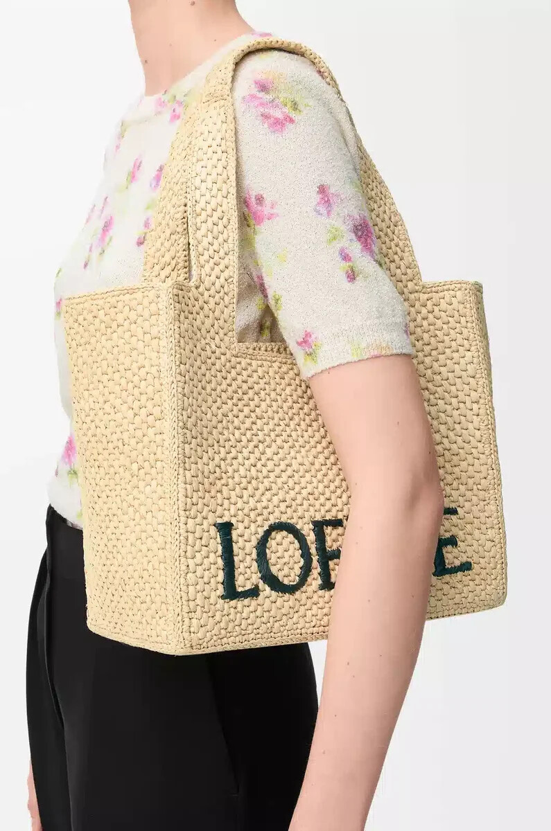 sac cabas moyen loewe font en raphia naturel