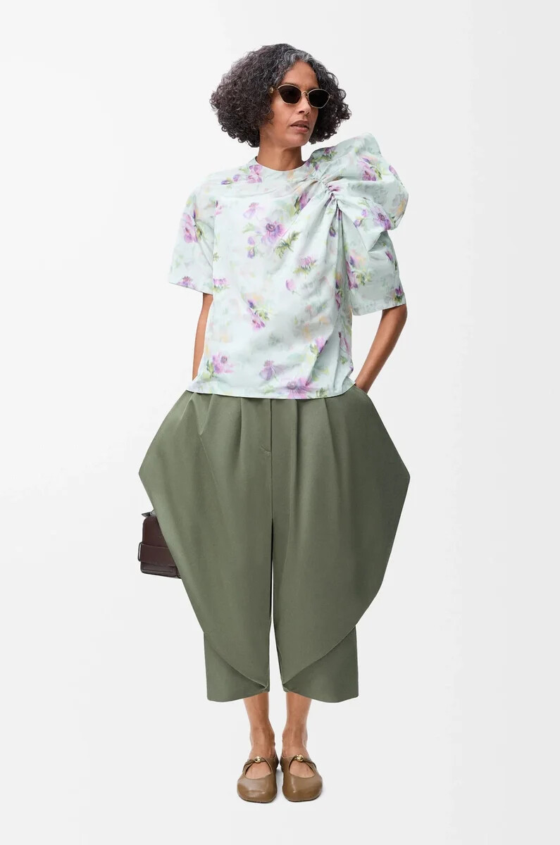 pantalon en coton kaki vert